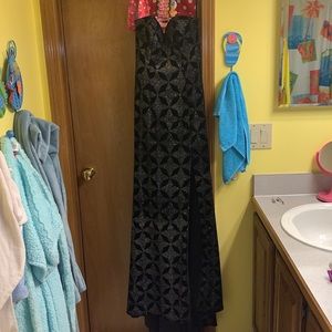 bodycon full length prom dress with train